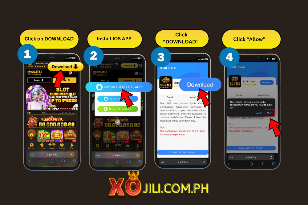 Detailed instructions on how to download the app for iOS and Android